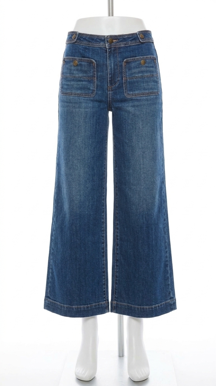 NEW RAMY BROOK gemma patch pocket jeans in med wash